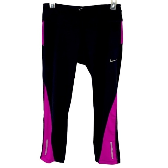 Nike Dry Fit Pink & Black Capris SZ M - Picture 1 of 6